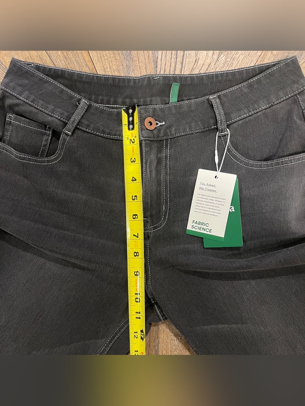 NWT Halara Flex Denim Mid Rise Gray Flare Jeans Zipper And Bottom Fly Sz Large - Picture 12 of 12